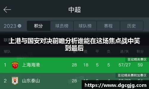 上港与国安对决前瞻分析谁能在这场焦点战中笑到最后